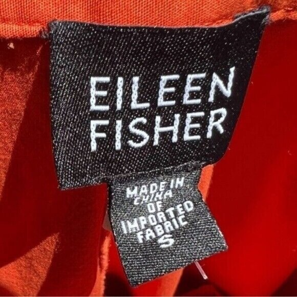 🌻Eileen Fisher Orange Cropped Split Hem Pants Size Small - Picture 6 of 6